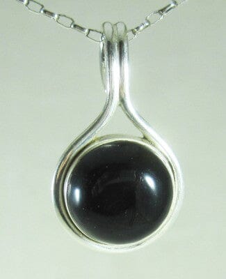 Black Onyx Circle Pendant (Small) - Crystal Jewellery > Crystal Pendants
