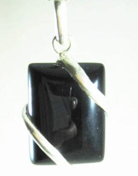 Black Onyx Wrapped Pendant | Crystal Jewellery | Crystal Pendants