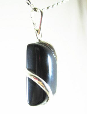 Black Onyx Wrapped Pendant | Crystal Jewellery | Crystal Pendants