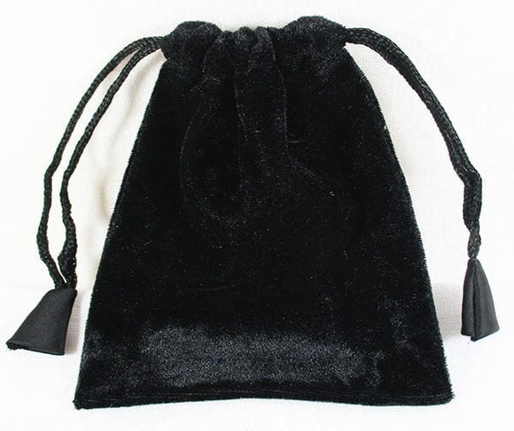 Black Satin Lined Velvet Pouch (Large) | Gift Boxes & Pouches