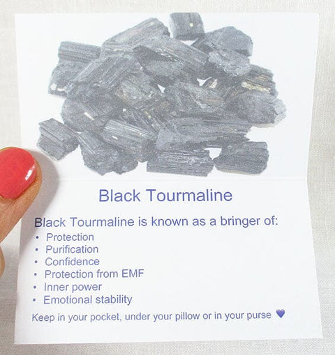 Black Tourmaline Healing Crystals Properties Card Only Others > Books & Greeting Cards