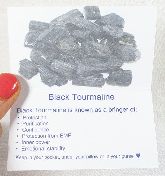 Black Tourmaline Healing Crystals Properties Card Only - Others > Books & Greeting Cards