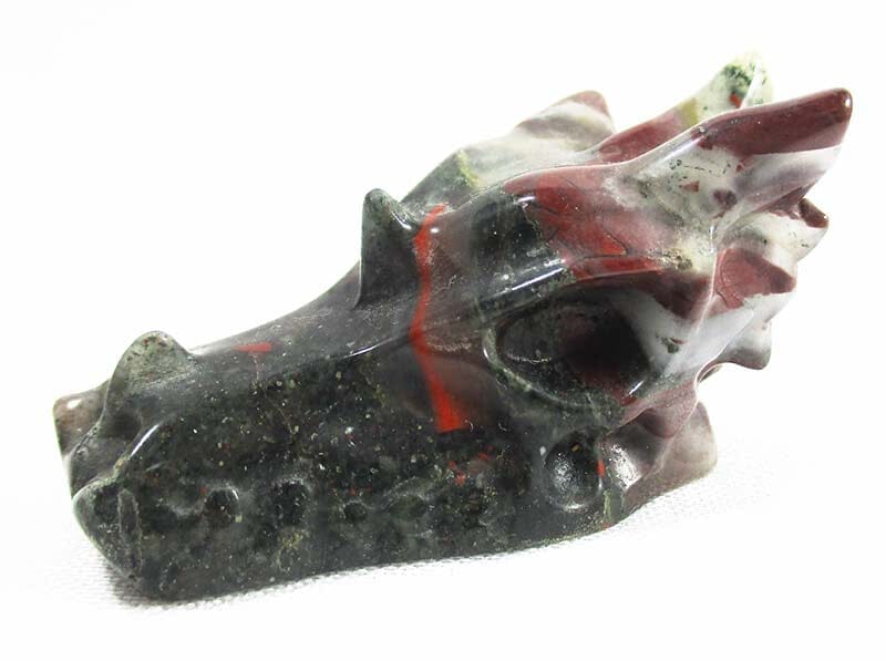 Bloodstone Dragons Head Crystal Carvings > Carved Crystal Animals