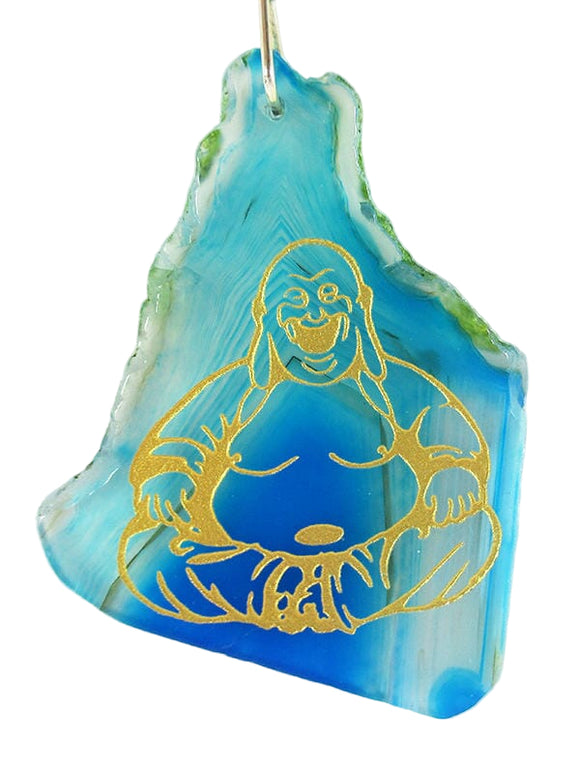 Blue Agate Crystal Buddha Keyring | Keyrings & Clip-On Crystals
