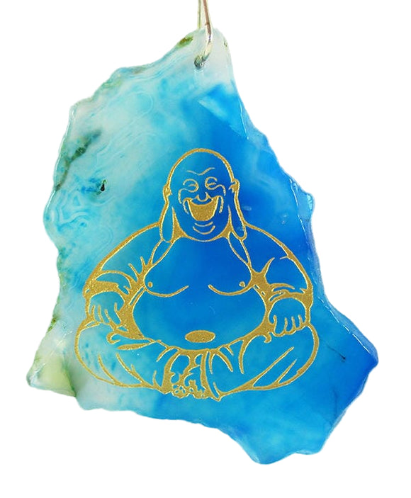 Blue Agate Buddha Keyring | Keyrings & Clip-On Crystals