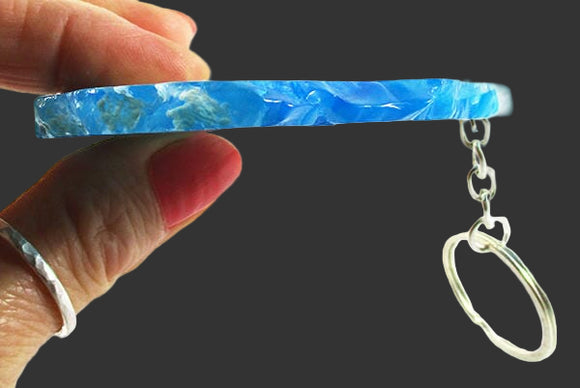 Blue Agate Crystal Buddha Keyring | Keyrings & Clip-On Crystals