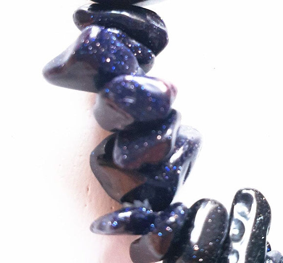 Blue Goldstone Chip Bracelet | Crystal Jewellery | Gemstone Bracelets