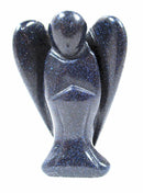 Blue Goldstone Crystal Guardian Angel (Large) | Crystal Carvings | Crystal Angels