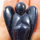 Blue Goldstone Crystal Guardian Angel (Large) | Crystal Carvings | Crystal Angels