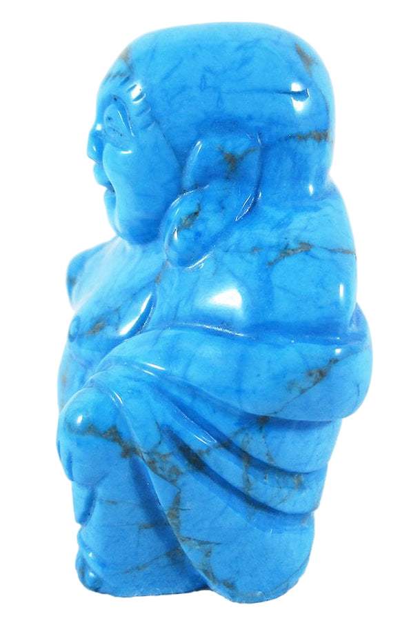 Blue Howlite Happiness Buddha | Crystal Carvings | Hand Carved Buddhas