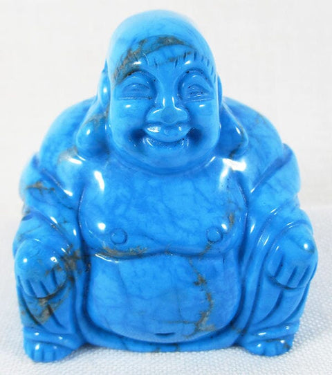 Blue Howlite Happiness Buddha Crystal Carvings > Hand Carved Buddhas