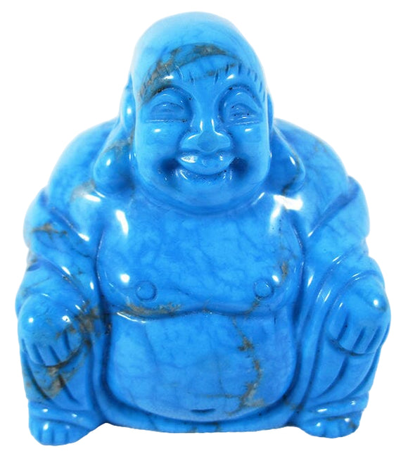 Blue Howlite Happiness Buddha | Crystal Carvings | Hand Carved Buddhas