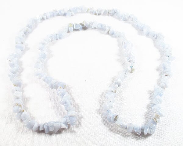Blue Lace Agate Chip Necklace - Crystal Jewellery > Crystal Necklaces