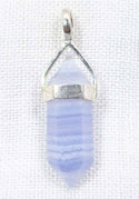 Blue Lace Agate Small Point Pendant - 1
