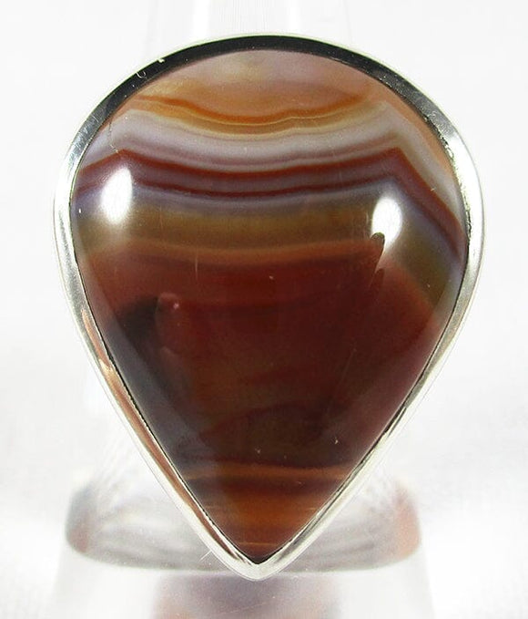 Agate Crystal Pear Ring (Size K) | Crystal Jewellery | Gemstone Rings