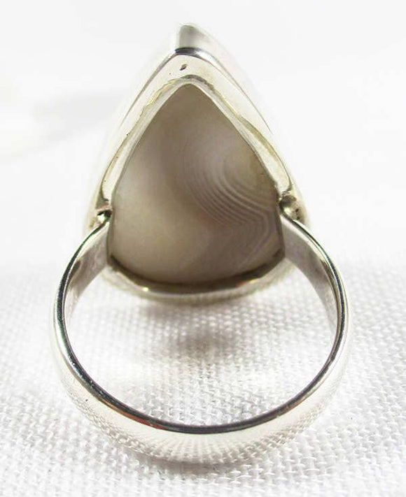 Stripey Agate Healing Crystal Ring (Size O) | Crystal Jewellery | Gemstone Rings