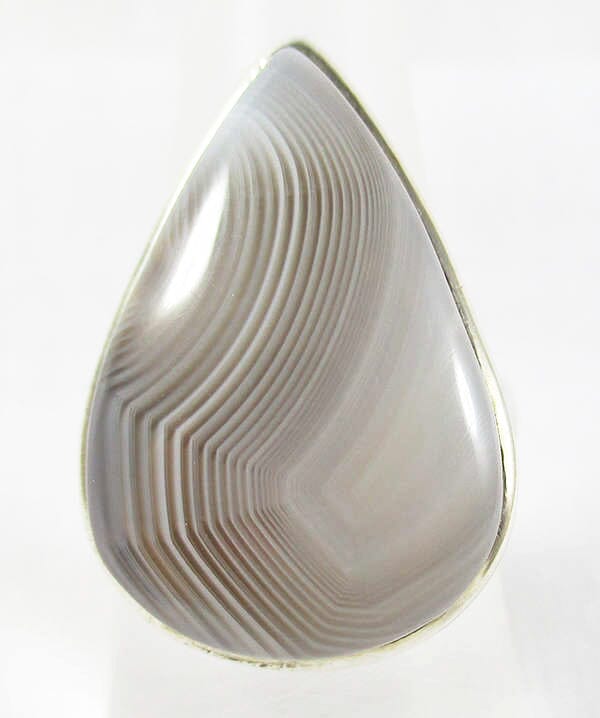Botswana Stripey Agate Ring (Size O) - Crystal Jewellery > Gemstone Rings