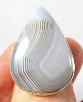 Stripey Agate Healing Crystal Ring (Size O) | Crystal Jewellery | Gemstone Rings