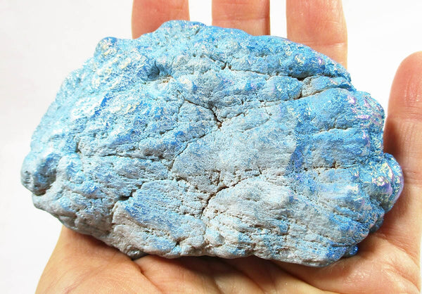 Bright Blue Aura Quartz Geode - 3