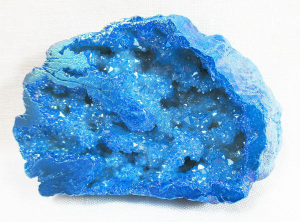 Bright Blue Aura Quartz Geode - 2