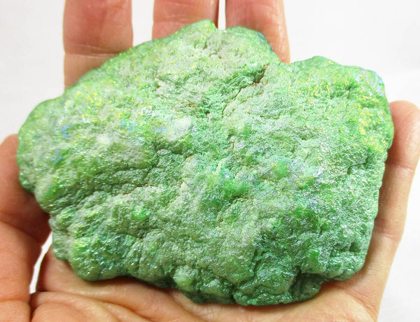 Bright Green Aura Quartz Geode - 2