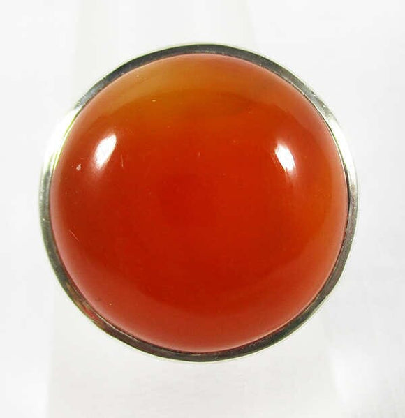 Carnelian Crystal Circular Ring (Size Q) | Crystal Jewellery | Gemstone Rings