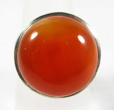 Carnelian Crystal Circular Ring (Size Q) | Crystal Jewellery | Gemstone Rings