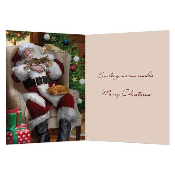 Cat Nap Santa Christmas Card | Books & Greeting Cards