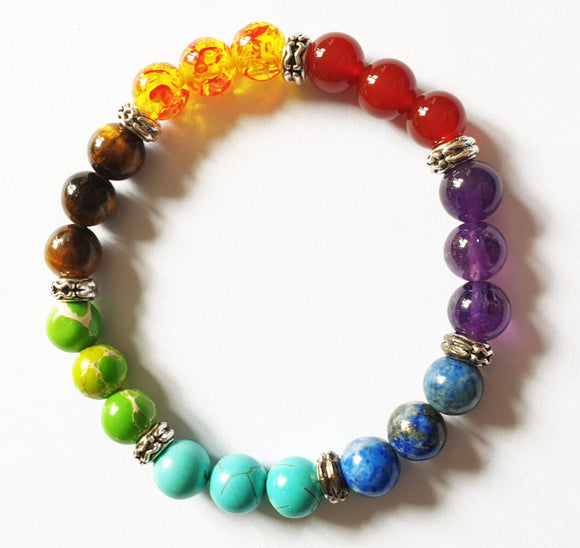 Chakra Power Bead Bracelet | Crystal Jewellery | Gemstone Bracelets