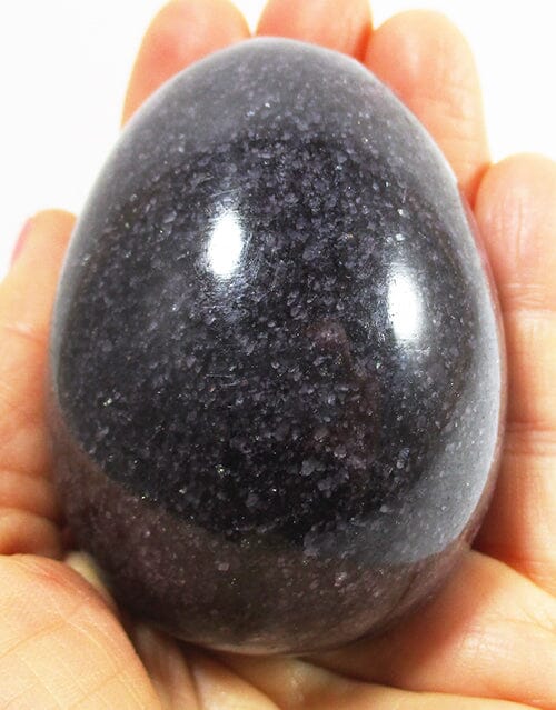 Charcoal Himalayan Marble Egg (Large) | Crystal Carvings | Polished Crystal Eggs