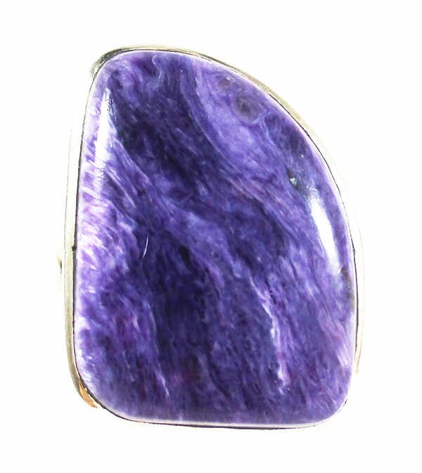 Charoite Ring (Size P) - Crystal Jewellery > Gemstone Rings