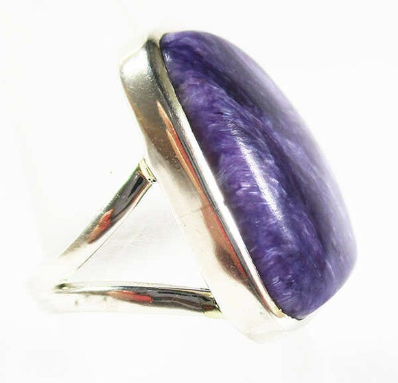 Charoite Ring (Size P) | Crystal Jewellery | Gemstone Rings