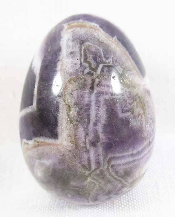 Chevron Amethyst Egg - Crystal Carvings > Polished Crystal Eggs