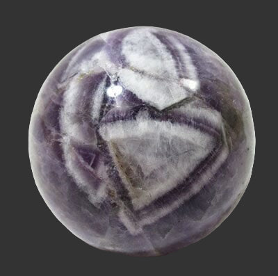 Chevron Amethyst Sphere | Crystal Carvings | Polished Crystal Spheres