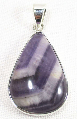 Chevron Amethyst Crystal Tear Drop Pendant | Crystal Jewellery | Crystal Pendants