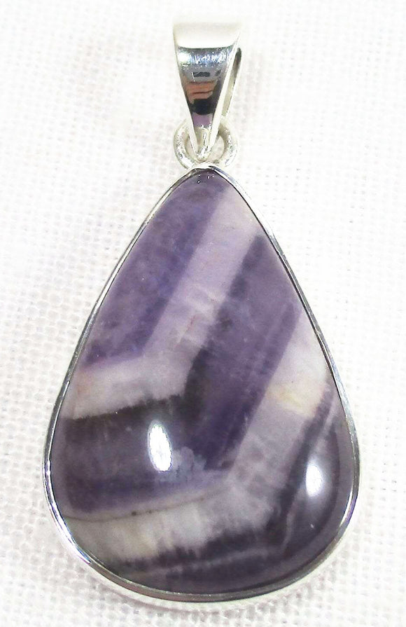 Chevron Amethyst Crystal Tear Drop Pendant | Crystal Jewellery | Crystal Pendants