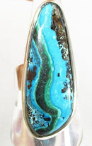 Chrysocolla Malachite Ring (Size S) | Crystal Jewellery | Gemstone Rings