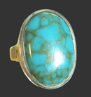 Chunky Turquoise Ring (Size M) | Crystal Jewellery | Gemstone Rings