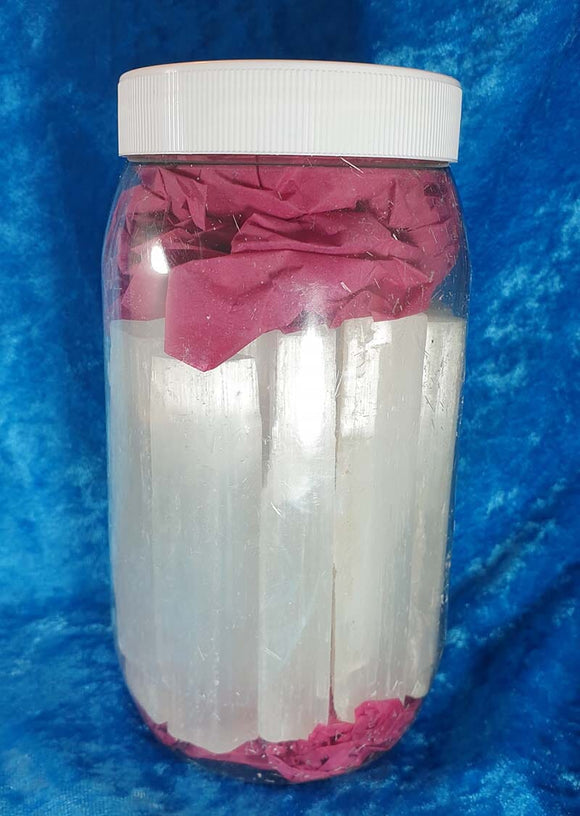 Cleanse and Protect Jar of Rough Selenite crystal Rods 1KG | Natural Crystals | Raw Crystal Chunks