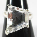 Clear Quartz Irregular Faceted Ring (Size Q) | Crystal Jewellery | Gemstone Rings