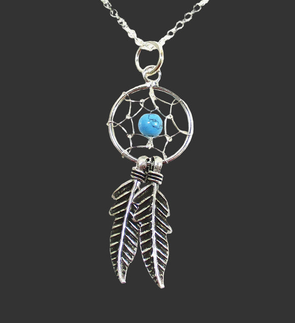 Dainty Dream Catcher Silver Pendant (Sm) | Crystal Jewellery | Crystal Pendants