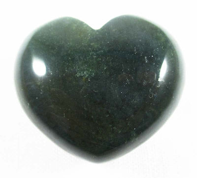 Dark Green Chalcedony Heart | Crystal Carvings | Polished Crystal Hearts