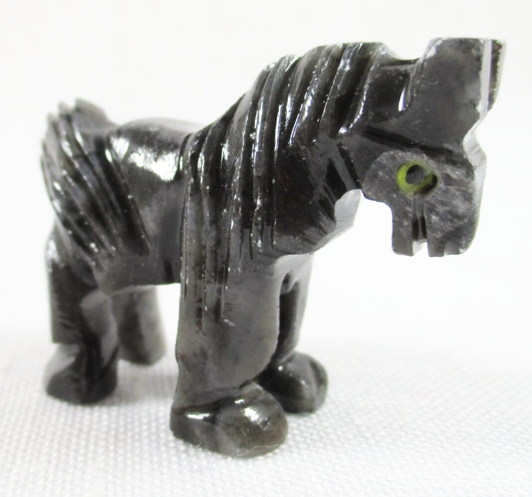 Dark Grey Soapstone Horse (Small) - Crystal Carvings > Carved Crystal Animals