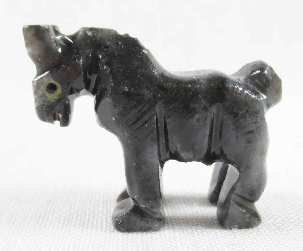 Dark Grey Soapstone Horse (Small) - Crystal Carvings > Carved Crystal Animals