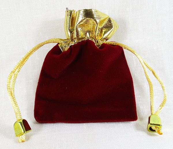 Dark Red and Gold Velvet Pouch - Others > Gift Boxes & Pouches