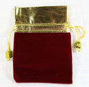 Dark Red and Gold Velvet Pouch | Gift Boxes & Pouches