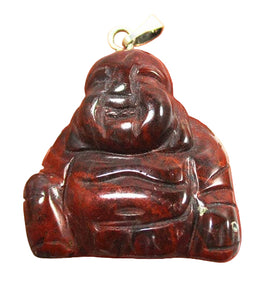 Dark Red Jasper Buddha Pendant | Crystal Jewellery | Crystal Pendants
