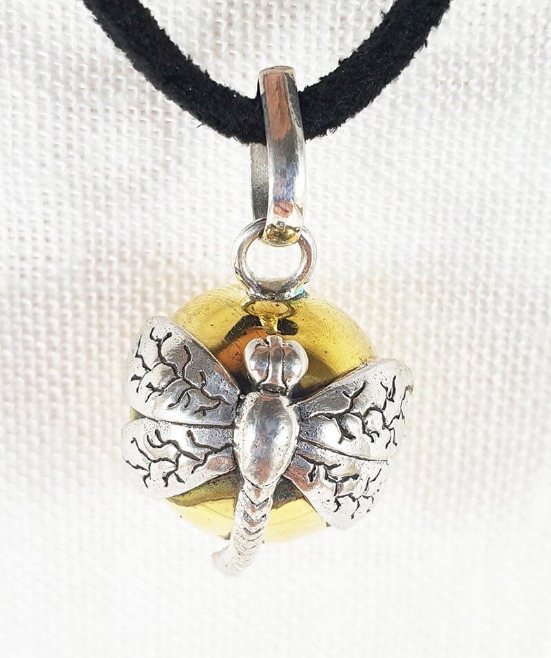 Dragonfly Spirit Calling Bell Necklace - Crystal Jewellery > Crystal Pendants