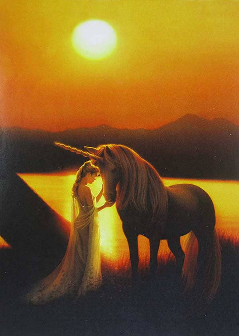 Enchanted Evening Unicorn Greetings Card - Blank Inside Others > Books & Greeting Cards