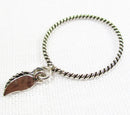 Feather Dangle Dainty Silver Ring (Size N) | Crystal Jewellery | Gemstone Rings